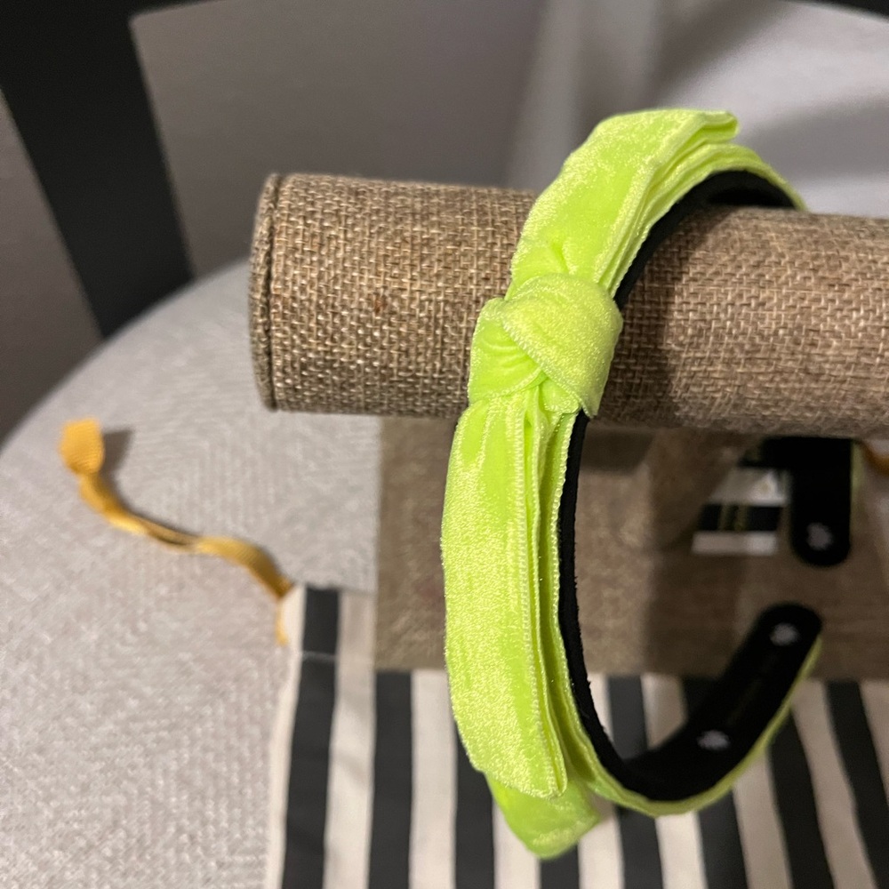 LELE SADOUGHI NWT AUTHENTIC NEON SUNSHINE BARDOT SLIM VELVET RIBBON HEADBAND - Picture 11 of 12